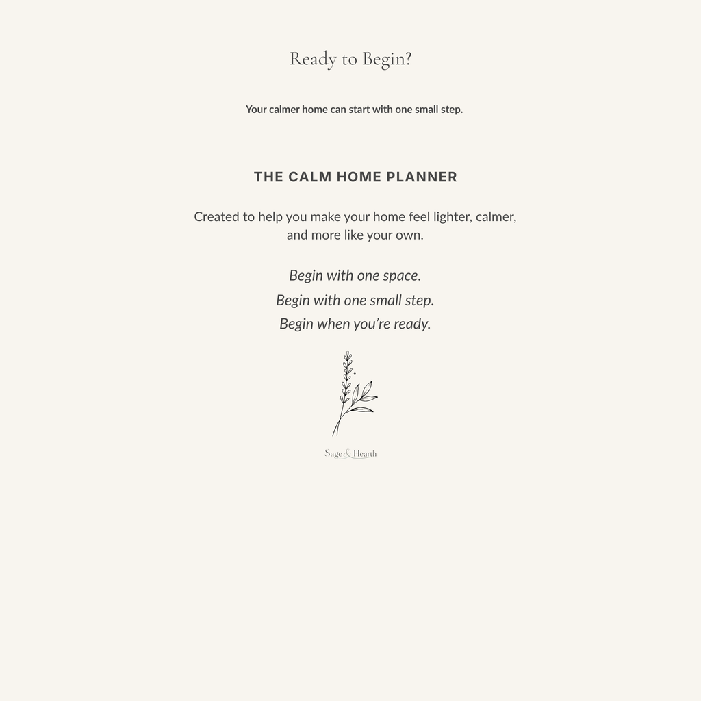The Calm Home Planner