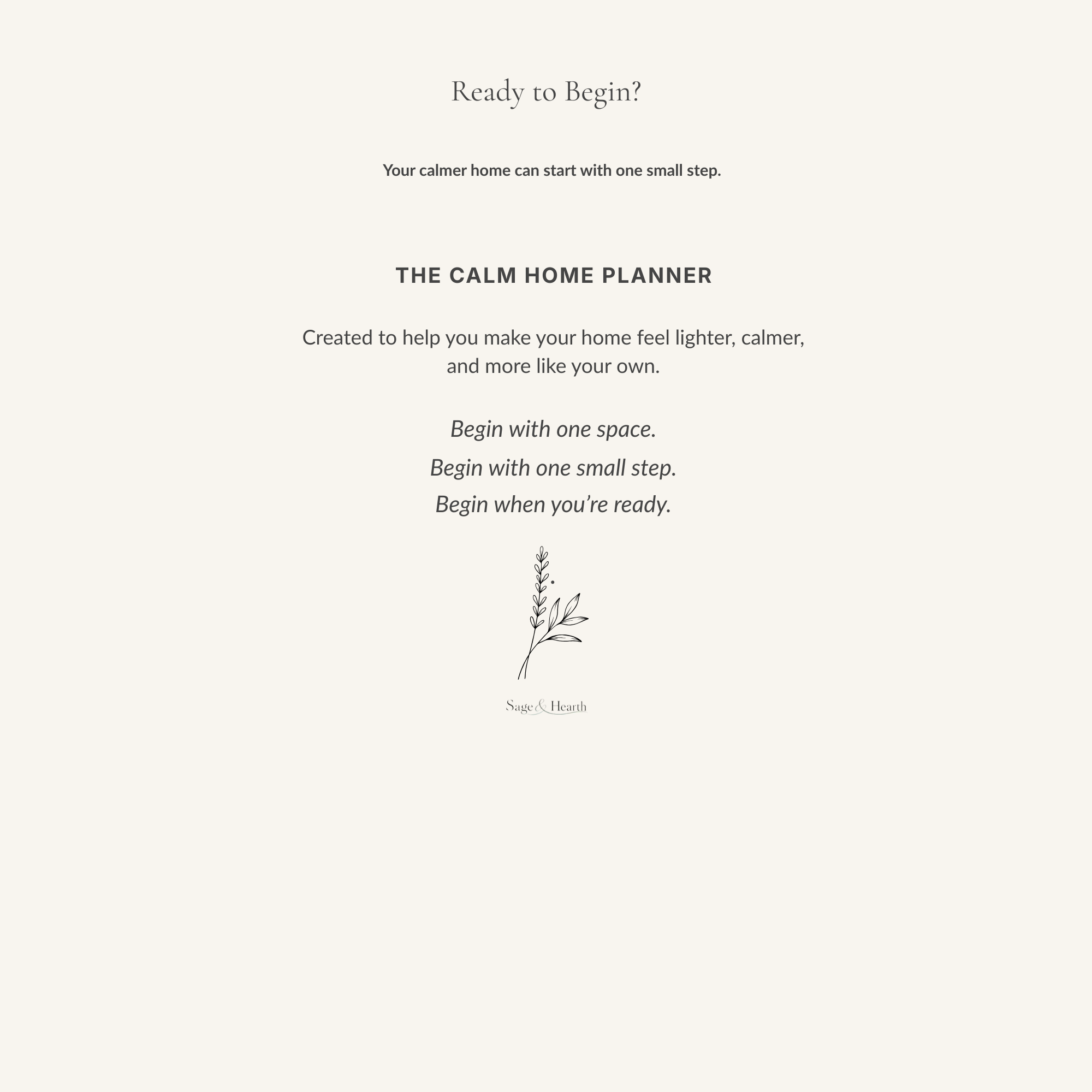 The Calm Home Planner
